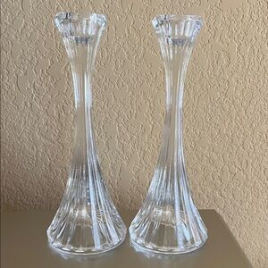 Mikasa Park Lane Crystal Candlesticks Candle Holder Set of 2 NEW